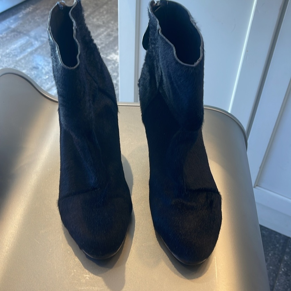 RAG AND BONE NAVY BLUE CALFHAIR NEWBURY BOOT. 38.5 - Picture 8 of 10